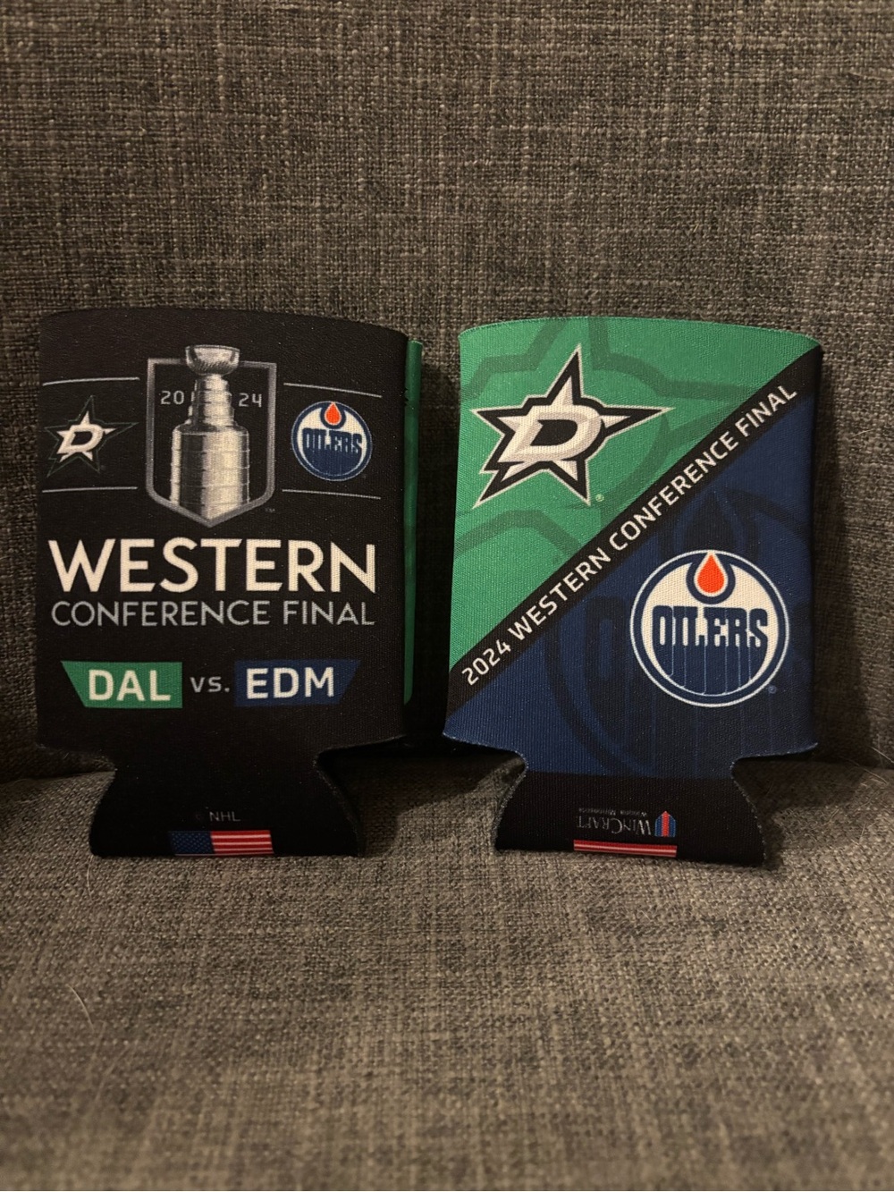 Dallas Stars vs Edmonton Oilers NHL Drink Koozies Lot of 2